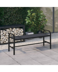 Banc de jardin 124,5 cm acier et WPC noir | Mobilier & Déco