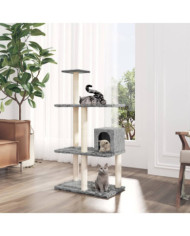 Arbre à chat avec griffoirs en sisal Gris clair 119 cm | Mobilier & Déco