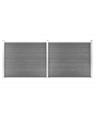 Ensemble de panneau de clôture WPC 353x146 cm Gris | Mobilier & Déco