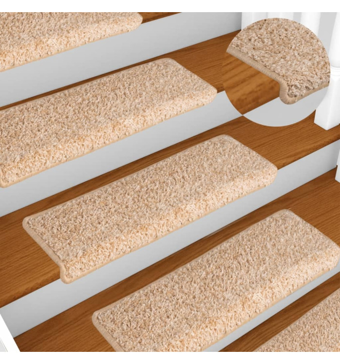 Tapis d'escalier 15 pcs Doré 65x21x4cm | Mobilier & Déco