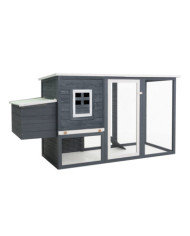 Poulailler d'extérieur avec 1 nichoir Gris Bois | Mobilier & Déco
