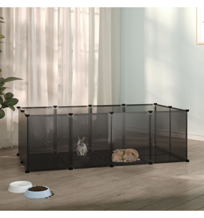 Cage pour petits animaux Noir 144x74x46,5 cm PP et Acier | Mobilier & Déco