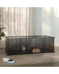Cage pour petits animaux Noir 144x74x46,5 cm PP et Acier | Mobilier & Déco