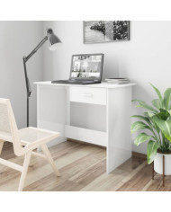 Bureau Blanc brillant 100x50x76 cm Bois d’ingénierie | Mobilier & Déco