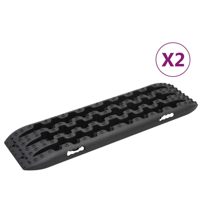 Planches de traction 2 pc Noir 106x30,5x7 cm Nylon | Mobilier & Déco