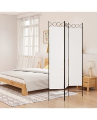 Cloison de séparation 3 panneaux Blanc 120x200 cm Tissu | Mobilier & Déco