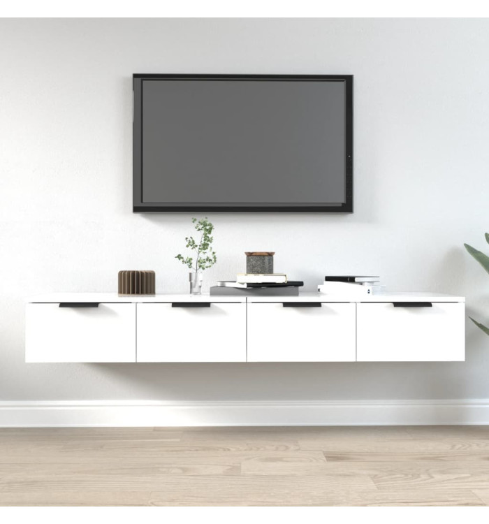 Armoires murales 2 pcs blanc 68x30x20 cm Bois d'ingénierie | Mobilier & Déco