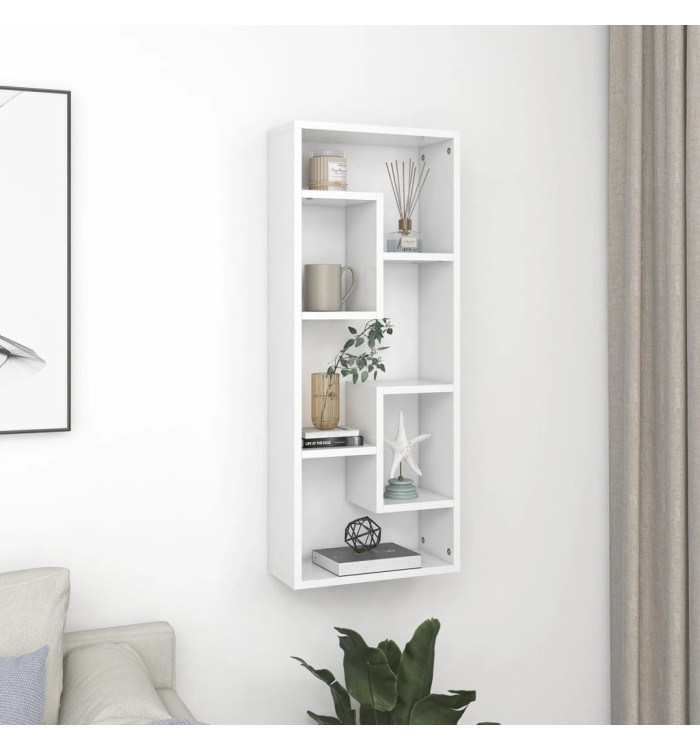 Étagère murale Blanc 36x16x90 cm Bois d'ingénierie | Mobilier & Déco