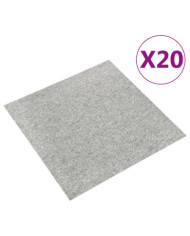 Dalles de tapis de sol 20 pcs 5 m² 50x50 cm Gris clair | Mobilier & Déco