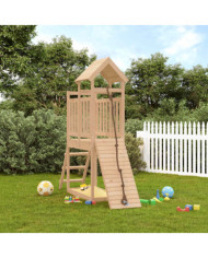 Maisonnette de jeu avec mur d'escalade bois massif de pin | Mobilier & Déco
