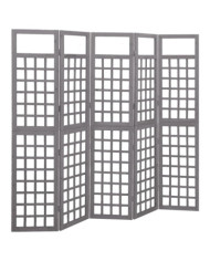 Cloison de séparation à 5 panneaux Bois de pin Gris 201,5x180cm | Mobilier & Déco