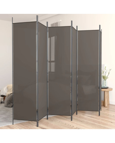 Cloison de séparation 6 panneaux Anthracite 300x200 cm Tissu | Mobilier & Déco