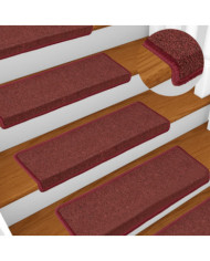 Tapis d'escalier 15 pcs 65x21x4 cm Rouge mat | Mobilier & Déco