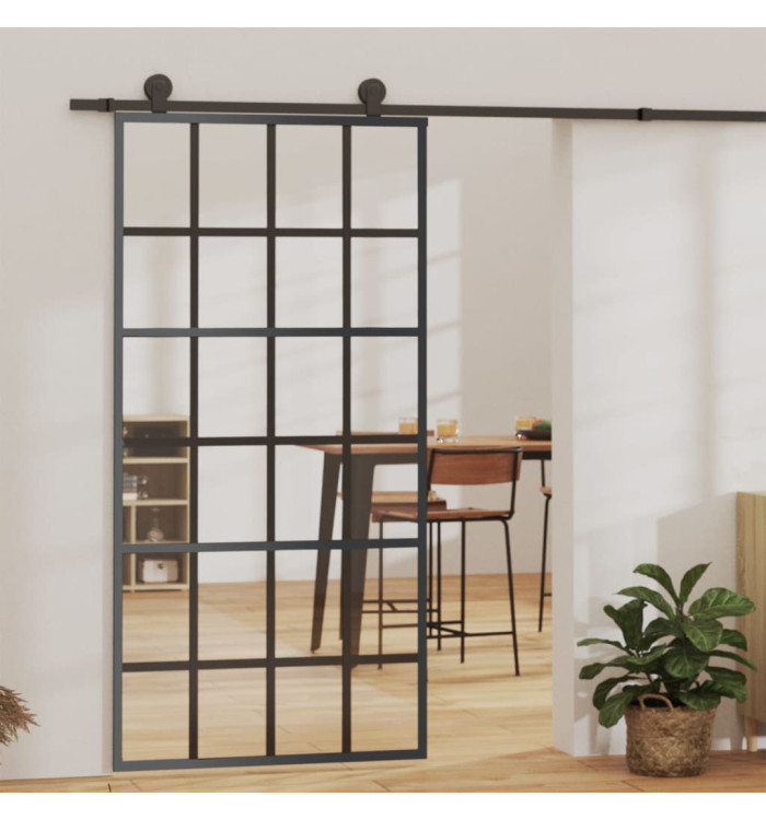 Porte coulissante et quincaillerie Verre et Aluminium 102x205cm | Mobilier & Déco