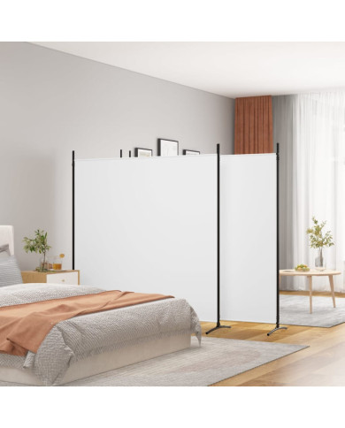 Cloison de séparation 4 panneaux Blanc 698x180 cm Tissu | Mobilier & Déco