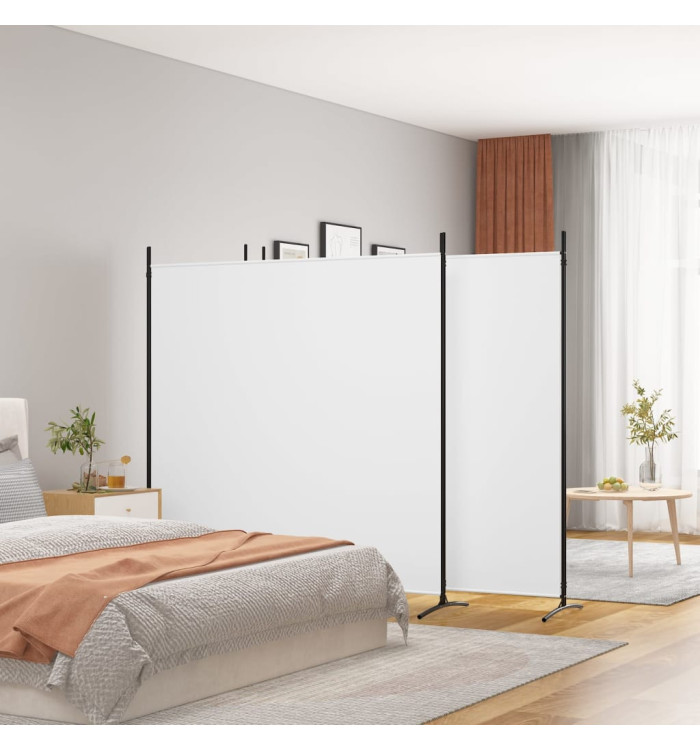Cloison de séparation 4 panneaux Blanc 698x180 cm Tissu | Mobilier & Déco