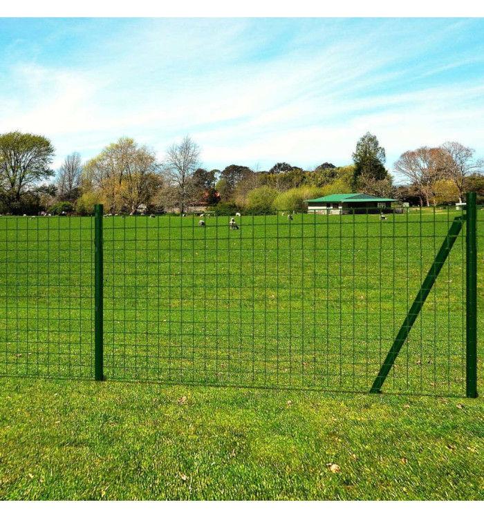 Clôture Euro Acier 25 x 0,8 m Vert | Mobilier & Déco