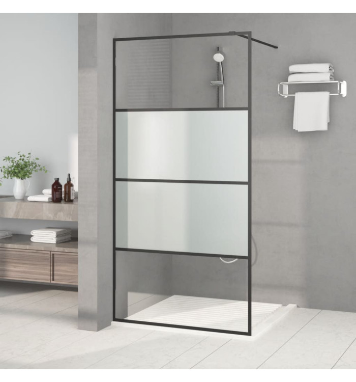 Paroi de douche Noir 100x195 cm Verre ESG demi-dépoli | Mobilier & Déco