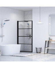 Porte de douche Verre trempé 81x195 cm Noir | Mobilier & Déco