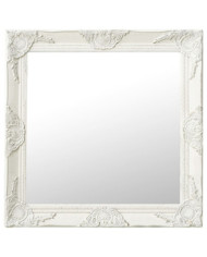 Miroir mural style baroque 60x60 cm Blanc | Mobilier & Déco