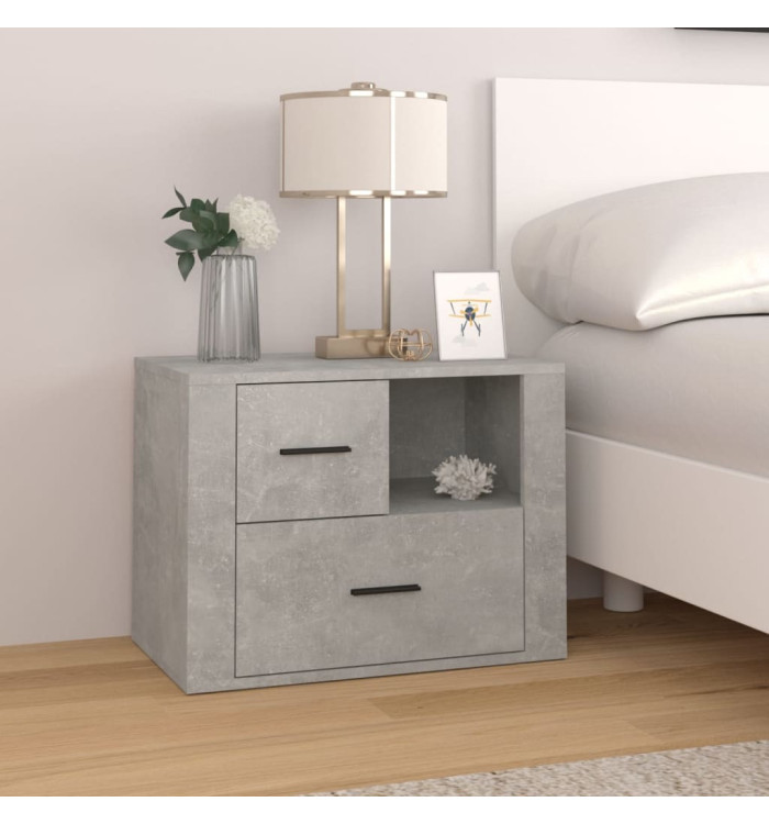 Table de chevet Gris béton 60x36x45 cm Bois d'ingénierie | Mobilier & Déco