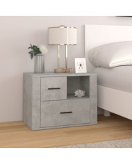 Table de chevet Gris béton 60x36x45 cm Bois d'ingénierie | Mobilier & Déco