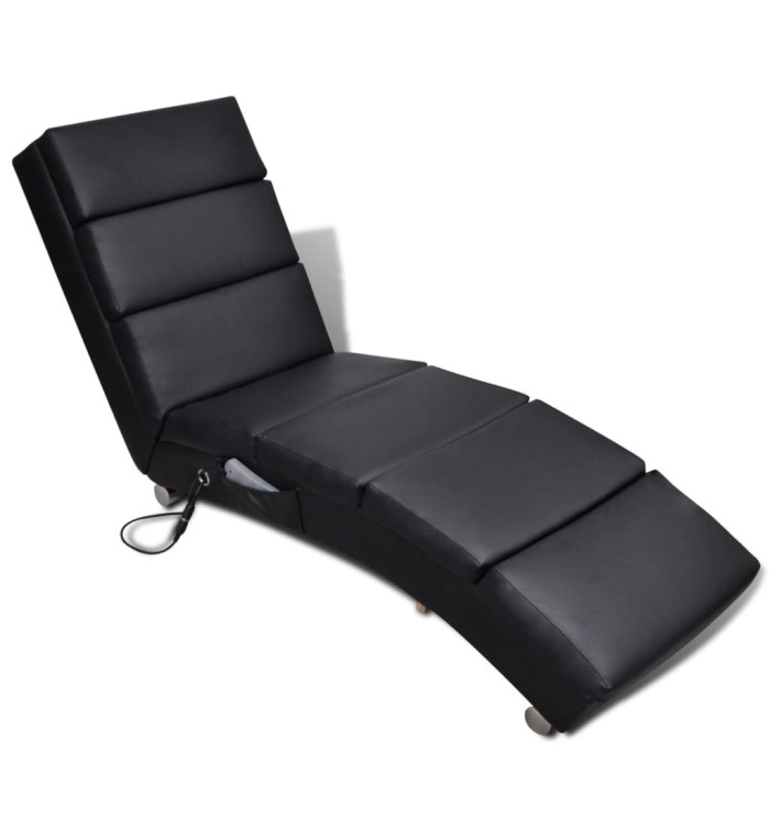Chaise longue de massage Noir Similicuir | Mobilier & Déco