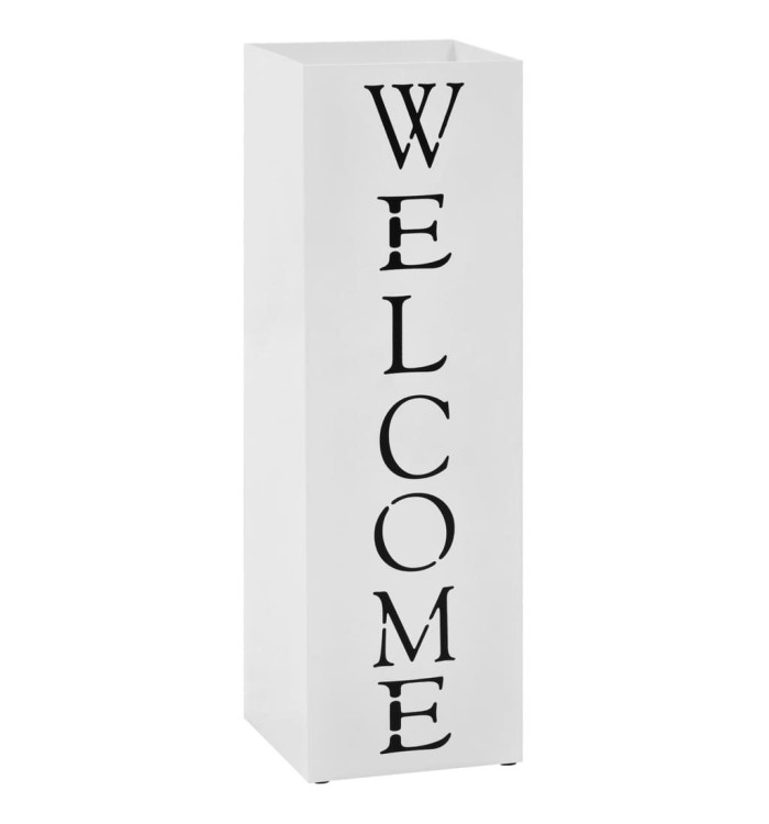 Porte-parapluie Welcome Acier Blanc | Mobilier & Déco