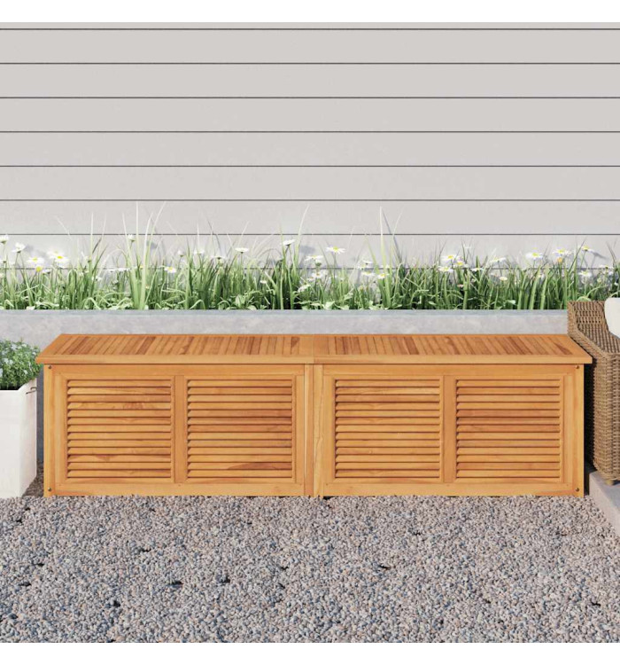 Boîte de rangement jardin et sac 200x50x55 cm bois massif teck | Mobilier & Déco