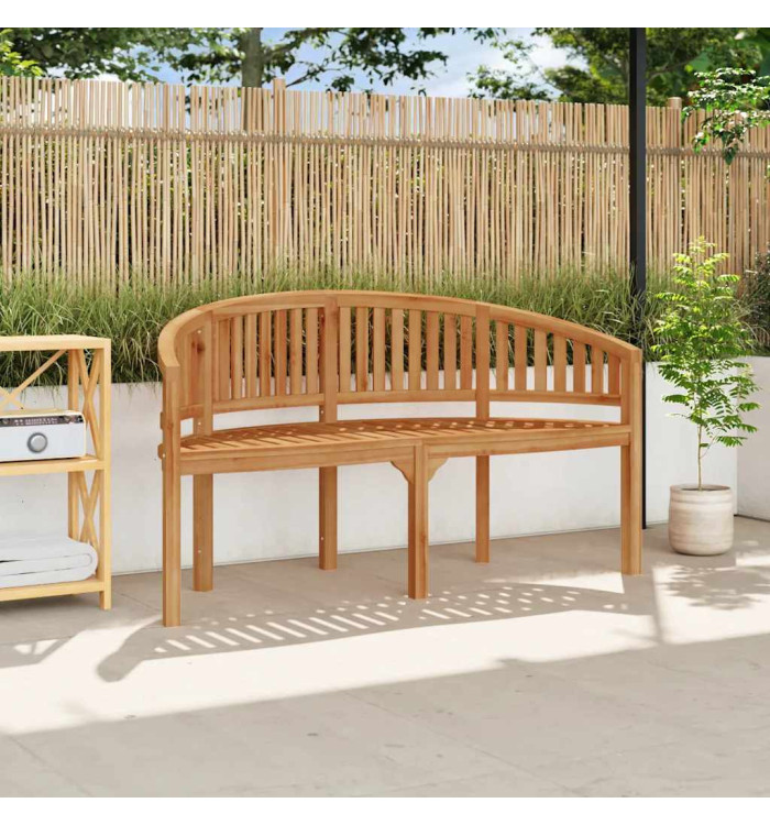 Banc de jardin en forme de banane 151 cm Teck solide | Mobilier & Déco