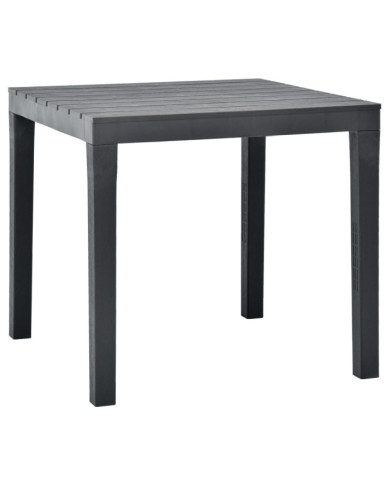 Table de jardin Anthracite 78x78x72 cm Plastique | Mobilier & Déco