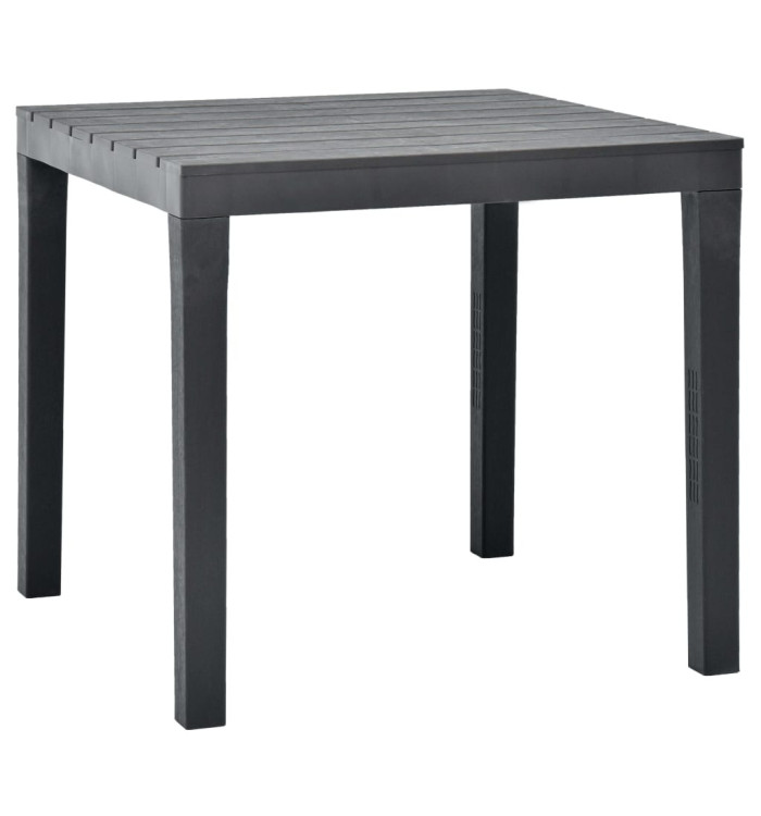Table de jardin Anthracite 78x78x72 cm Plastique | Mobilier & Déco