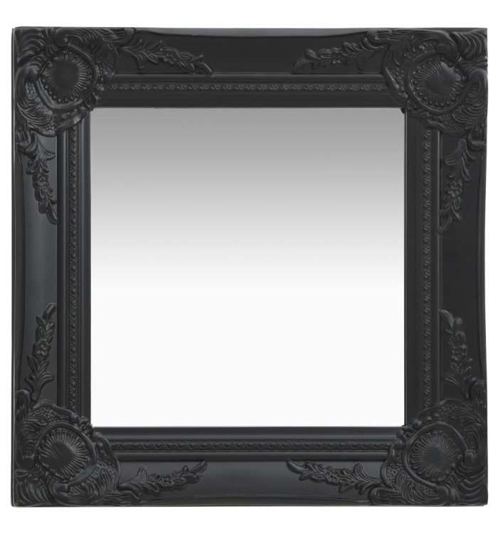 Miroir mural style baroque 40x40 cm noir | Mobilier & Déco