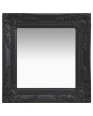 Miroir mural style baroque 40x40 cm noir | Mobilier & Déco