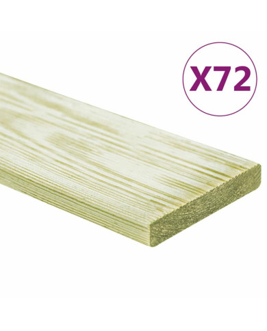 Panneaux de terrasse 72 pcs 8,64 m² 1 m Pin massif imprégné | Mobilier & Déco