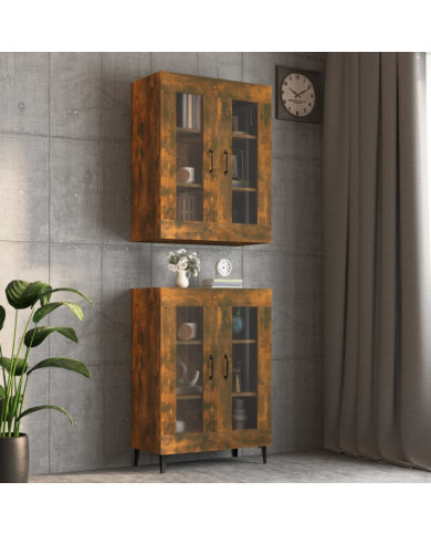 Armoire murale suspendue Chêne fumé 69,5x34x90 cm | Mobilier & Déco