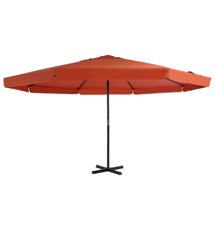 Parasol d'extérieur avec mât en aluminium 500 cm terre cuite | Mobilier & Déco