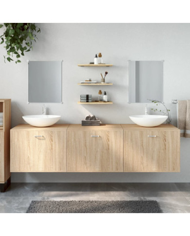 Ensemble de meubles salle de bain 6 pcs chêne bois d'ingénierie | Mobilier & Déco
