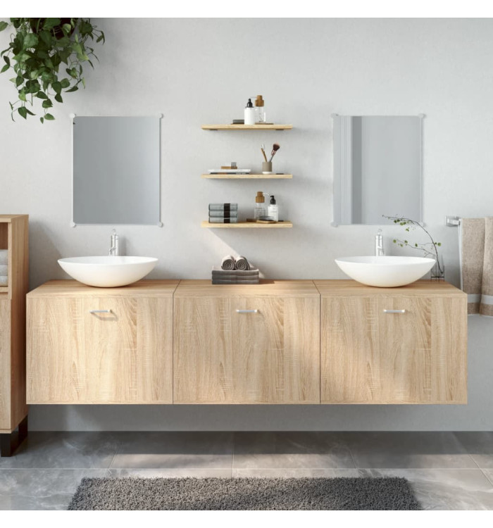 Ensemble de meubles salle de bain 6 pcs chêne bois d'ingénierie | Mobilier & Déco