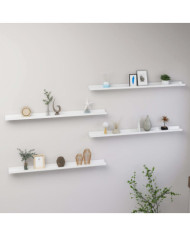 Étagères murales 4 pcs Blanc brillant 100x9x3 cm | Mobilier & Déco