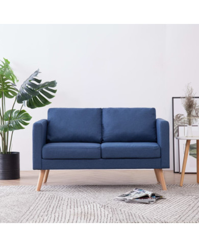 Canapé à 2 places tissu bleu | Mobilier & Déco