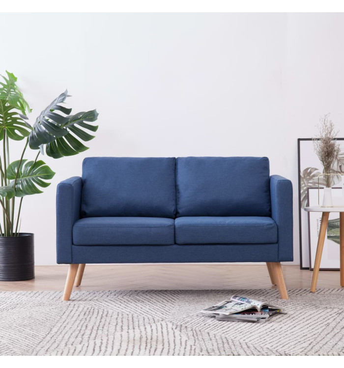 Canapé à 2 places tissu bleu | Mobilier & Déco