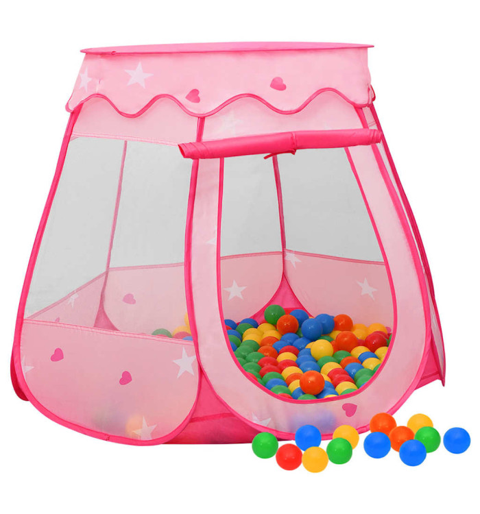 Tente de jeu pour enfants avec 250 balles Rose 102x102x82 cm | Mobilier & Déco