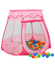 Tente de jeu pour enfants avec 250 balles Rose 102x102x82 cm | Mobilier & Déco