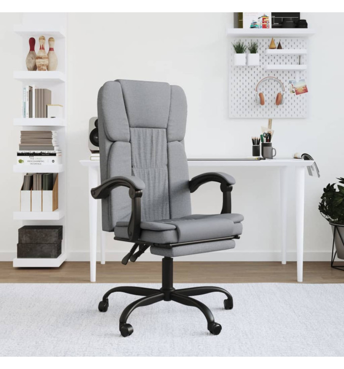 Fauteuil inclinable de bureau Gris clair Tissu | Mobilier & Déco