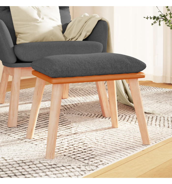 Repose-pied Gris foncé 45x29,5x35 cm Tissu et similicuir | Mobilier & Déco