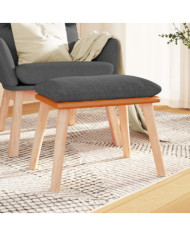 Repose-pied Gris foncé 45x29,5x35 cm Tissu et similicuir | Mobilier & Déco