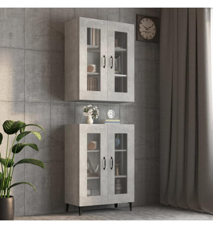 Armoire murale suspendue Gris béton 69,5x34x90 cm | Mobilier & Déco