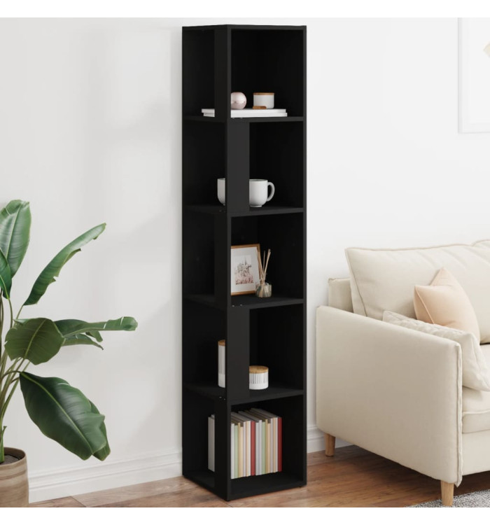 Armoire d'angle Noir 33x33x164,5 cm Bois d'ingénierie | Mobilier & Déco