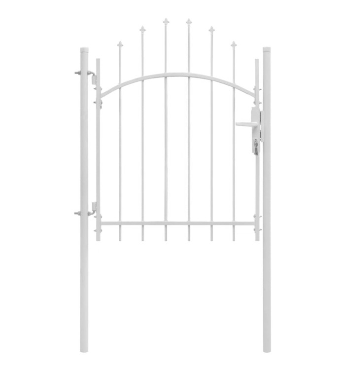 Portail de jardin Acier 1 x 1,75 m Blanc | Mobilier & Déco